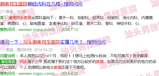 汕头潮南民生医院有男科吗