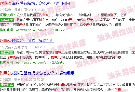 汕头我附睾炎硬结终于消了