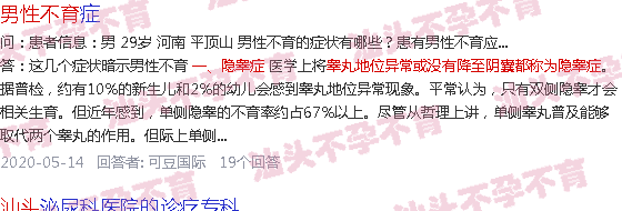 汕头男性不育的症状