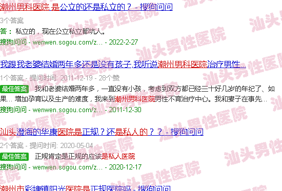汕头潮州男科医院是私人的吗