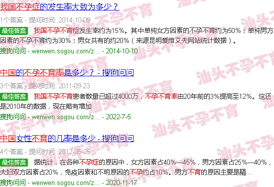 汕头我国不孕不育*