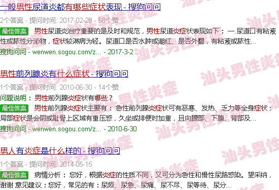 汕头男人炎症什么症状