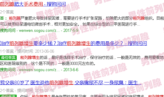 汕头前列腺增生手术费